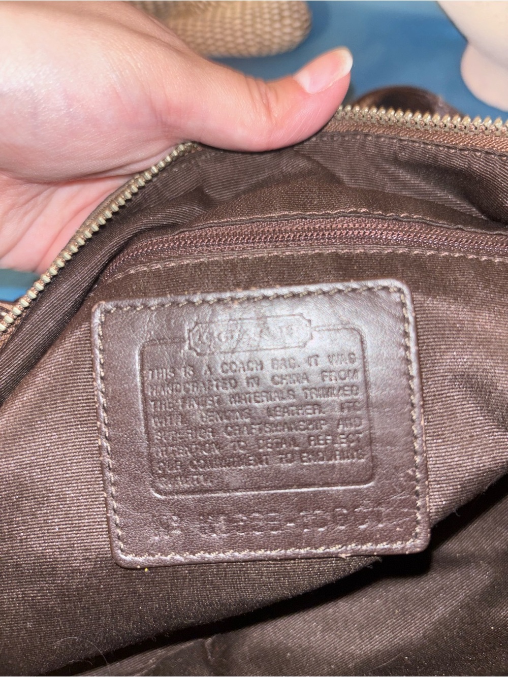 Coach Tan and Dark Brown Signature Jacquard Hobo - Picture 5 of 5